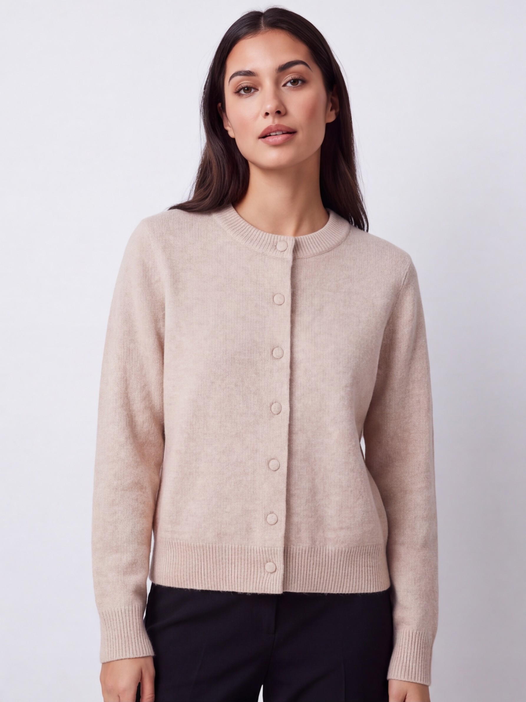 Dámsky kardigán BROADWAY NYC FASHION WARM SAND MELANGE Béžový melírovaný s.WEAR 2